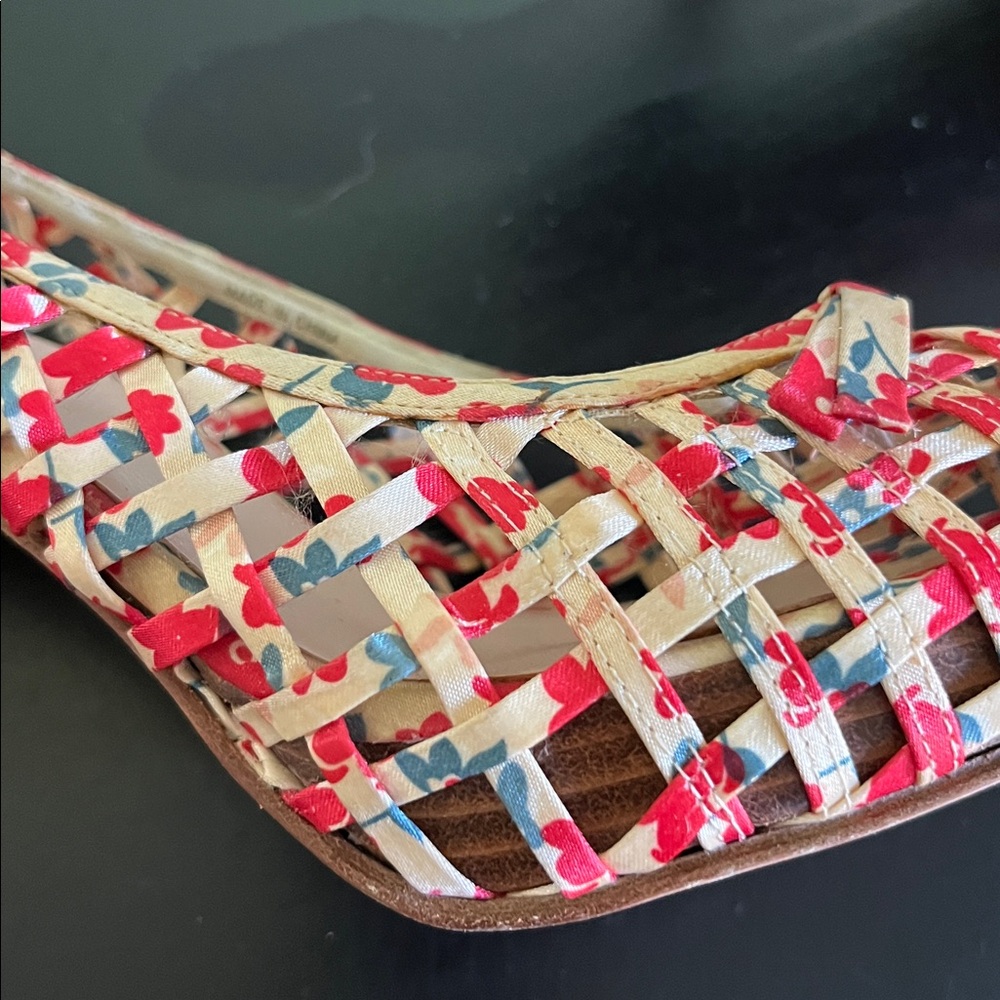 Aldo floral print peep-toe basket weave platform heels - Picture 10 of 13